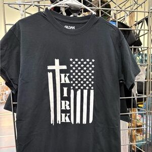 Gildan Black Tee with Cross and Stars Design